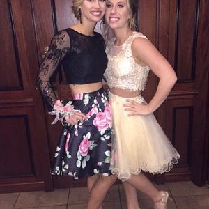 Two piece gold homecoming dress!